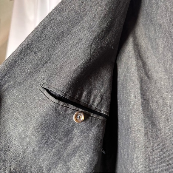 Banana Republic 100% Linen Blazer Men's 44R Gray Jacket Modern Slim Fit Preppy - Picture 8 of 15